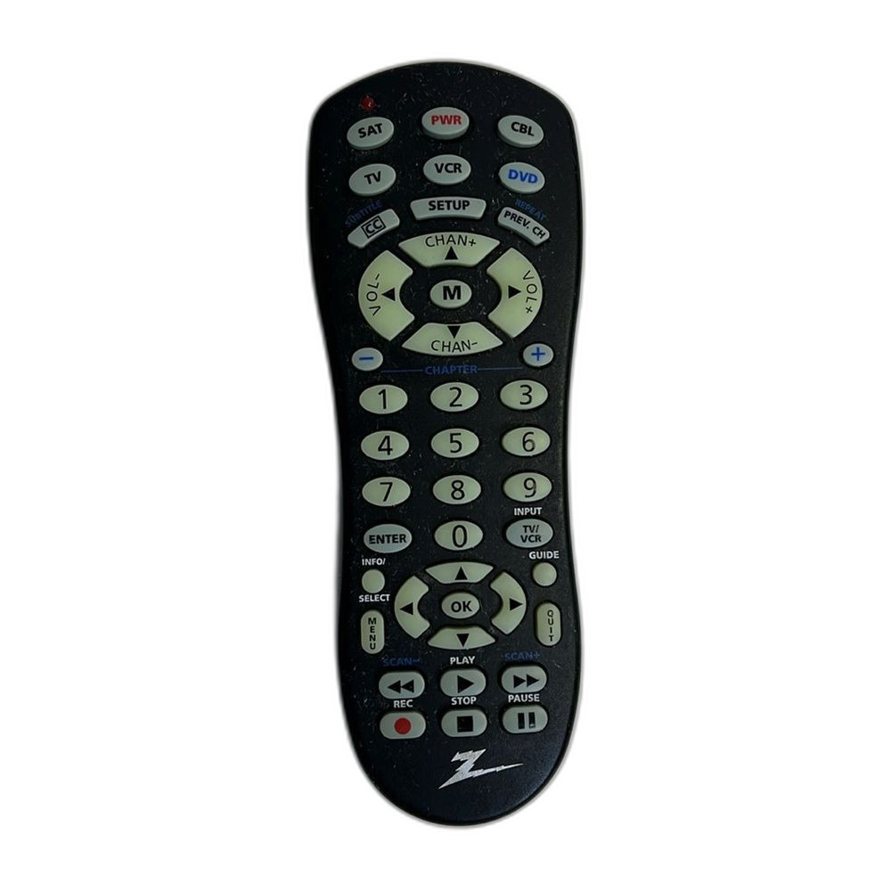 Zenith 5 Device Universal Black Remote Big Buttons Model ZNBB5